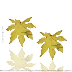Gümüş Sonbahar Serisi Altın Kaplama Çınar Yaprağı Küpe
